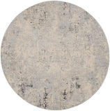 Nourison Rustic Textures RUS07 Painterly Machine Made Power-loomed Indoor Area Rug Grey/Beige 7'10" x round 99446836014