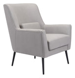 Zuo Modern Ontario 100% Polyester, Plywood, Steel Modern Commercial Grade Accent Chair Gray, Black 100% Polyester, Plywood, Steel