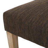 Kuna Contemporary Upholstered Dining Chair, Brown and Weathered Brown Noble House