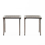 Mckinley Cast Outdoor End Table - Set of 2