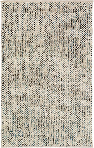 Avera AER-1001 Modern Wool, Viscose Rug AER1001-576 Dark Blue, Black, Pale Blue, Cream 75% Wool, 25% Viscose 5' x 7'6"