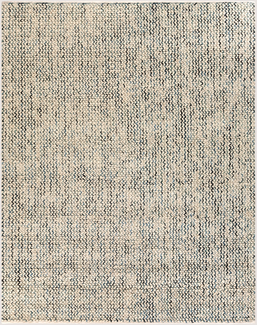 Avera AER-1001 Modern Wool, Viscose Rug AER1001-576 Dark Blue, Black, Pale Blue, Cream 75% Wool, 25% Viscose 5' x 7'6"