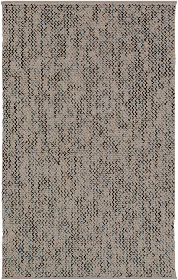 Avera AER-1003 Modern Wool, Viscose Rug AER1003-810 Camel, Pale Blue, Dark Green, Cream 75% Wool, 25% Viscose 8' x 10'