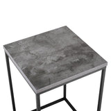 Walker Edison Modern Side Table - Dark Concrete in Laminate, Metal, High Grade MDF AF16LWSTDC 842158138453
