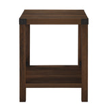 Walker Edison Rustic Wood Side Table Dark Walnut AF18MXSTDW 840035360805