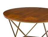 Walker Edison Modern Nesting Tables, Set of 2 - Walnut/Gold in High-Grade Painted MDF, Powder Coated Metal AF28CLRGWGD 842158105783