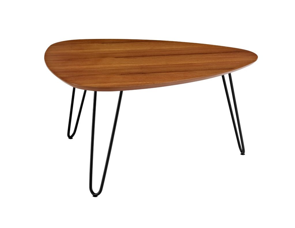 Walker Edison Mid Century Modern Wood Coffee Table - Walnut in High-Grade Painted MDF, Powder Coated Metal AF32HPCTWT 842158105820
