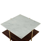 Walker Edison Mid Century Modern Square Coffee Table - Marble & Gold in Laminate, Metal Legs, High Grade MDF AF32SSQCTMGD 842158138170