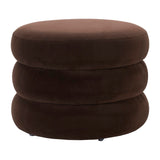 Sagebrook Home Contemporary 23x17 Triple Tiered Round Ottoman, Brown 17092 Brown Plywood