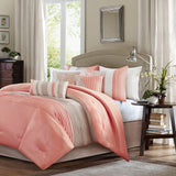 Amherst Transitional| 100% Polyester Polyoni Pieced Pleated 7 Piece Comforter Set