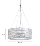 Zuo Modern Jena Steel, Glass Modern Commercial Grade Ceiling Lamp Chrome, Clear Steel, Glass