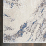 Nourison Sleek Textures SLE03 Machine Made Power-loomed Indoor Area Rug Blue/Ivory/Grey 9'3" x 12'9" 99446711540