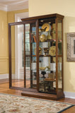 Pulaski Furniture Edwardian 5 Shelf Sliding Door Curio Cabinet in Oak Brown 21015-PULASKI 21015-PULASKI