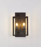 Bethel Bronzed Black Outdoor Wall Sconce in Stainless Steel & Glass