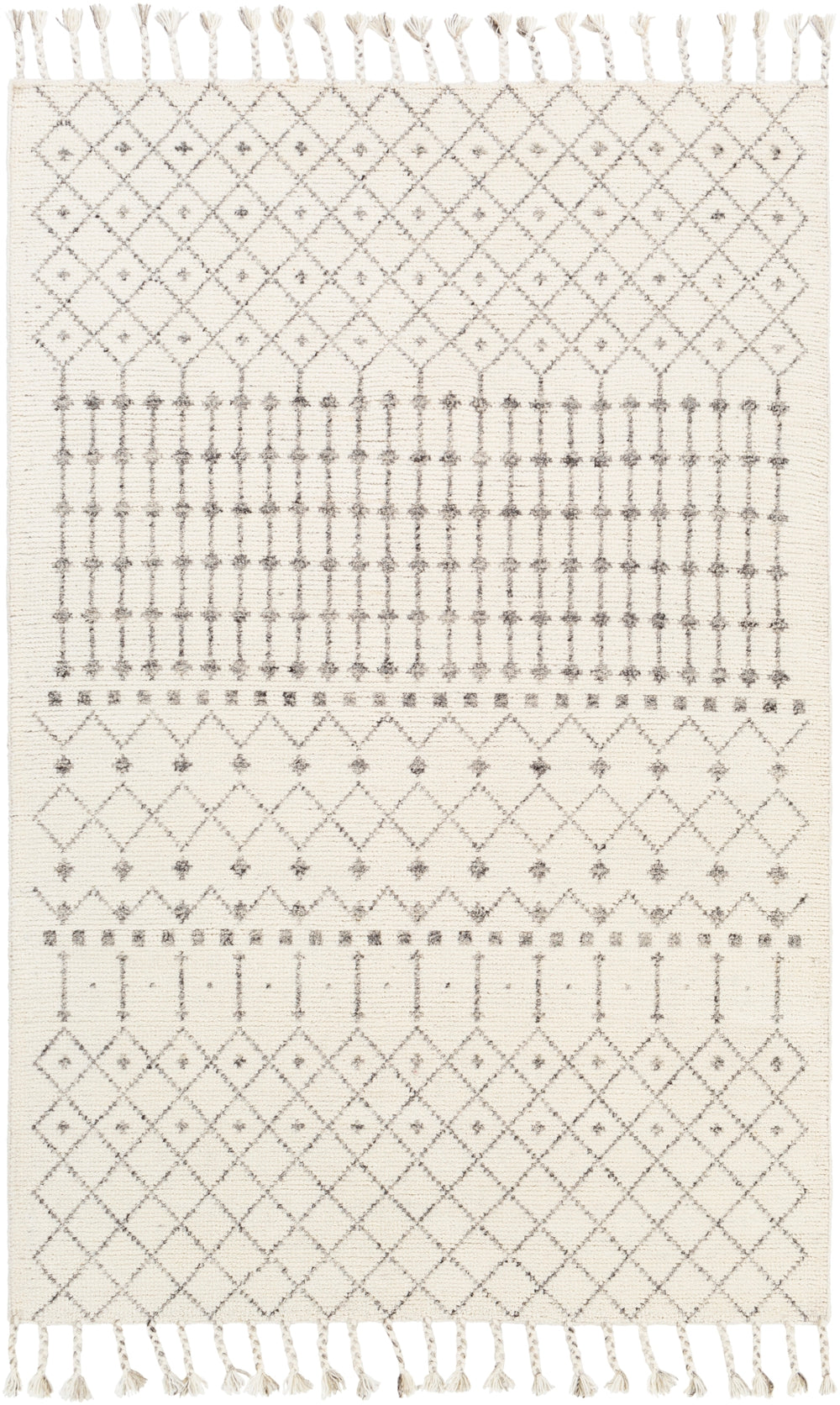 Agadir AGD-1000 Global NZ Wool Rug AGD1000-81012 Beige, Ivory, Charcoal, Black 100% NZ Wool 8'10" x 12'