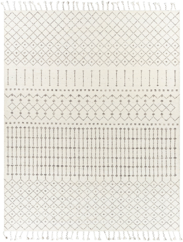 Agadir AGD-1000 Global NZ Wool Rug AGD1000-810 Beige, Ivory, Charcoal, Black 100% NZ Wool 8' x 10'