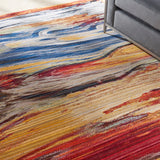 Nourison Chroma CRM04 Colorful Machine Made Loom-woven Indoor only Area Rug Lava Flow 5'6" x 8' 99446378774