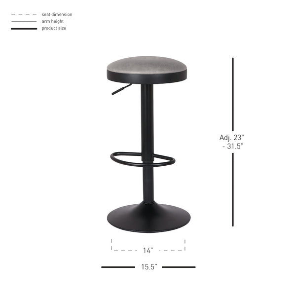 Juno Leatherette Adjustable Gaslift Swivel Bar Stool Set - Modern Industrial Style Comfort