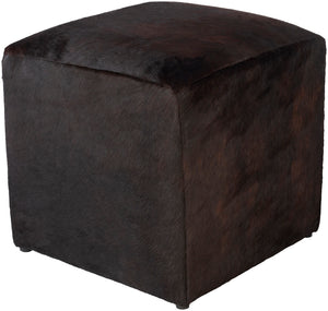 Angus AGPF-001 Rustic Hair On Hide, Wood, Felt Pouf AGPF001-161617 Dark Brown 100% Hair On Hide, Wood, 100% Felt 17"H x 16"W x 16"D