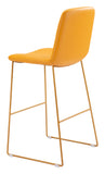 English Elm EE2918 100% Polyurethane, Plywood, Steel Modern Commercial Grade Bar Chair Set - Set of 2 Yellow 100% Polyurethane, Plywood, Steel