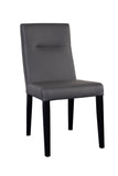 Verona Sleek Gray Leather-Look Dining Chair with Black Wood Legs - Comfortable & Fully Assembled!