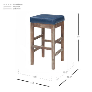 Valencia Backless Bonded Leather Counter Stool with Solid Birch Frame – Perfect for Any Decor Style!