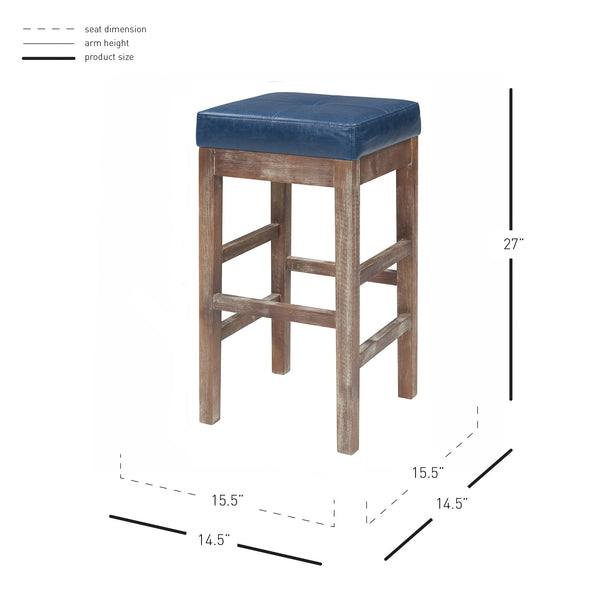 Valencia Backless Bonded Leather Counter Stool with Solid Birch Frame – Perfect for Any Decor Style!