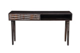 Porter Designs Waves Solid Sheesham Wood Modern Console Table Gray 05-196-10-W08M