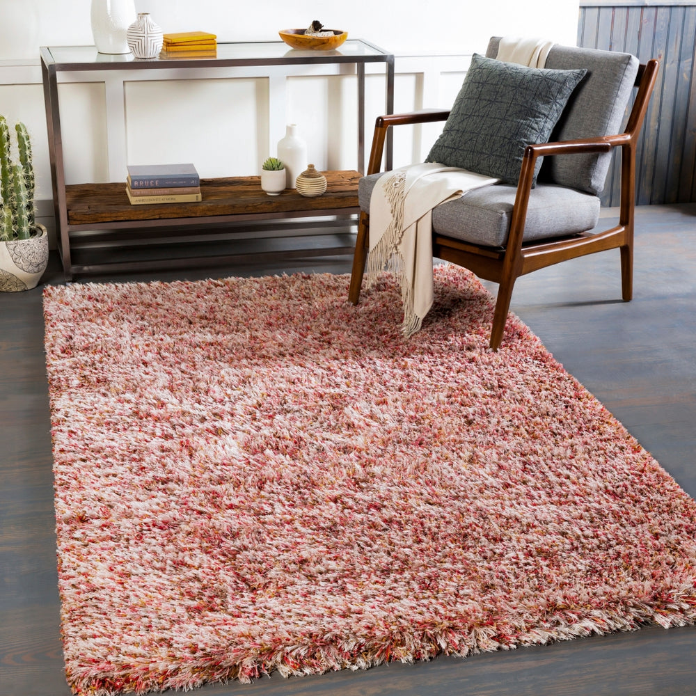 Anaheim AHM-2302 Modern Polyester Rug AHM2302-810 Bright Pink, Blush, White, Camel, Dark Brown 100% Polyester 8' x 10'