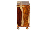 Porter Designs Taos Solid Sheesham Wood & Glass Panes Natural Cabinet Natural 05-116-26-1085N