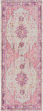 Antioch AIC-2305 Traditional Polyester Rug AIC2305-3382 Bright Pink, Light Gray, Lavender, Dark Purple, Medium Gray, Bright Yellow, Saffron 100% Polyester 3'2" x 8'2"