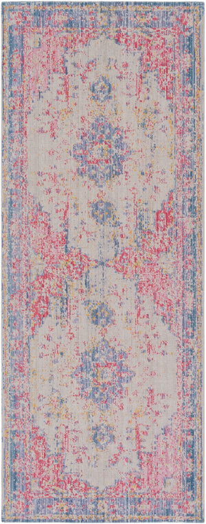 Antioch AIC-2306 Traditional Polyester Rug AIC2306-3382 Violet, Bright Pink, Garnet, Medium Gray, Lavender, Bright Yellow, Seafoam 100% Polyester 3'2" x 8'2"