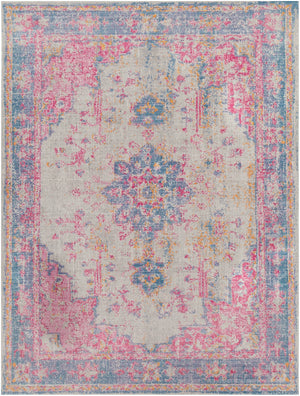 Antioch AIC-2306 Traditional Polyester Rug AIC2306-710106 Violet, Bright Pink, Garnet, Medium Gray, Lavender, Bright Yellow, Seafoam 100% Polyester 7'10" x 10'3"