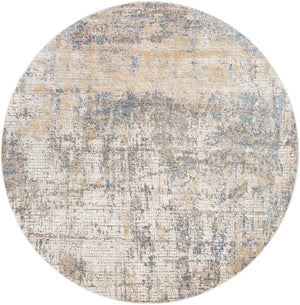 Aisha AIS-2300 Modern Viscose, Polyester Rug AIS2300-710RD Sky Blue, Camel, Taupe, Mustard 70% Viscose, 30% Polyester 7'10" Round