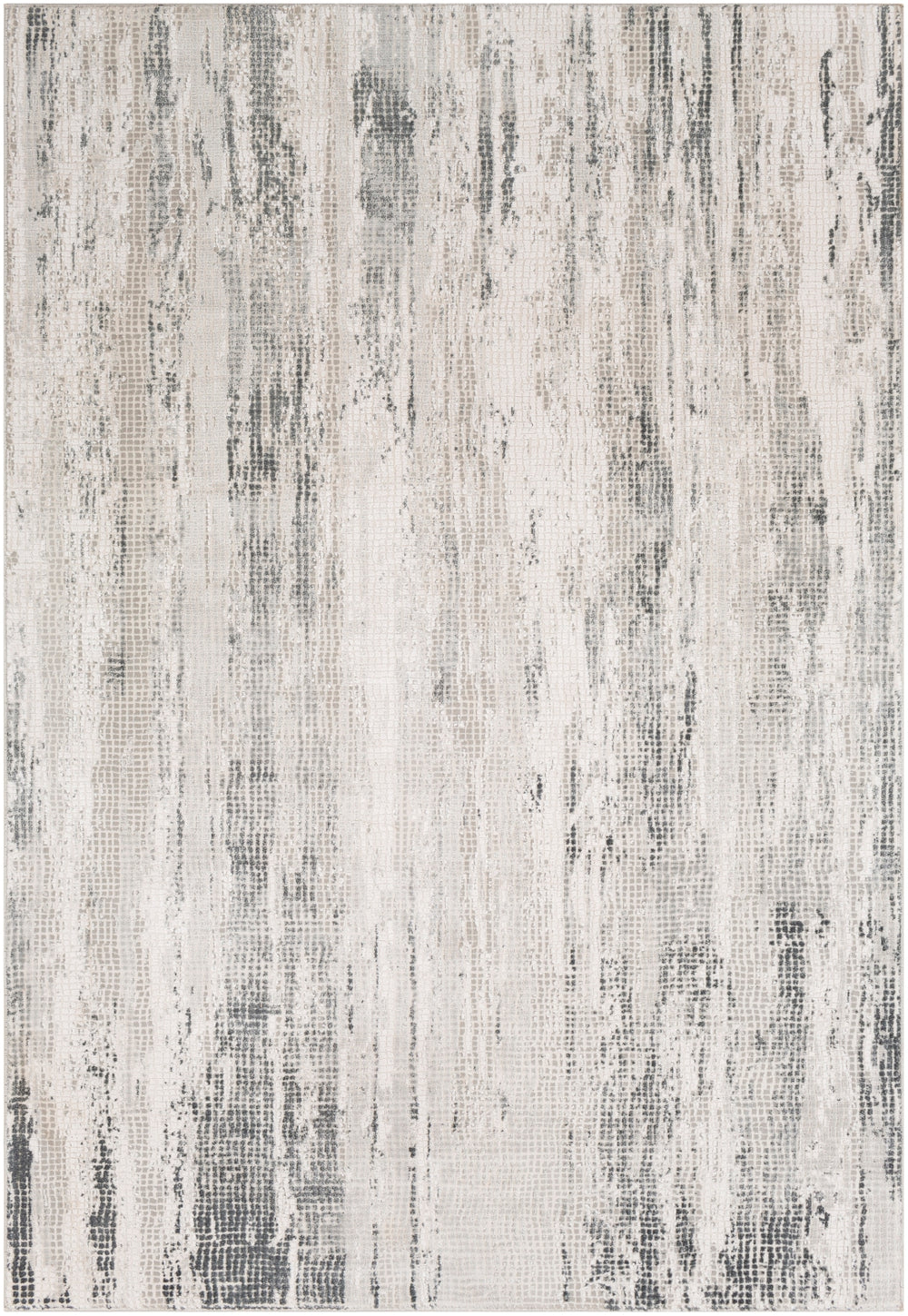 Aisha AIS-2304 Modern Viscose, Polyester Rug AIS2304-93123 Medium Gray, Charcoal, Light Gray, White 70% Viscose, 30% Polyester 9' x 12'3"