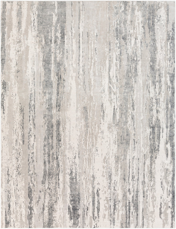 Aisha AIS-2304 Modern Viscose, Polyester Rug AIS2304-710103 Medium Gray, Charcoal, Light Gray, White 70% Viscose, 30% Polyester 7'10" x 10'3"