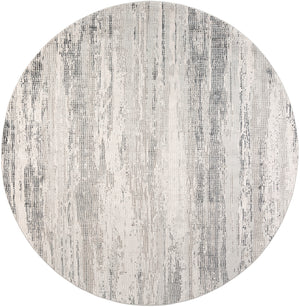 Aisha AIS-2304 Modern Viscose, Polyester Rug AIS2304-710RD Medium Gray, Charcoal, Light Gray, White 70% Viscose, 30% Polyester 7'10" Round