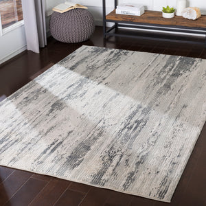 Aisha AIS-2304 Modern Viscose, Polyester Rug AIS2304-93123 Medium Gray, Charcoal, Light Gray, White 70% Viscose, 30% Polyester 9' x 12'3"