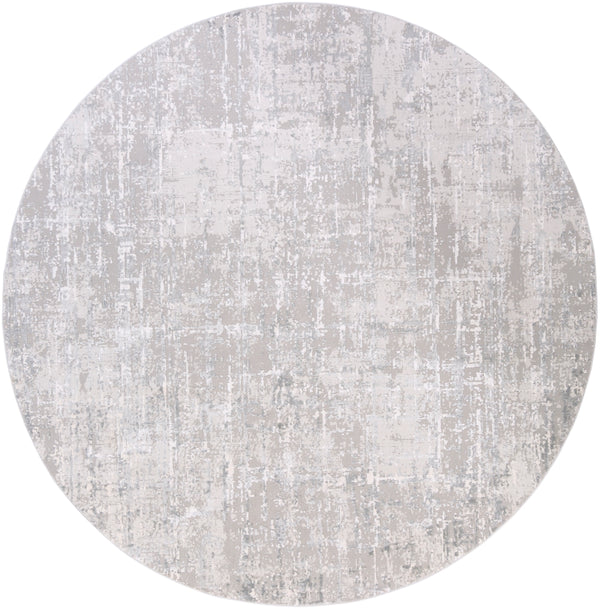 Aisha AIS-2305 Modern Viscose, Polyester Rug AIS2305-710RD Light Gray, Medium Gray, White 70% Viscose, 30% Polyester 7'10" Round