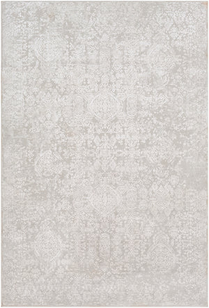 Aisha AIS-2306 Traditional Viscose, Polyester Rug AIS2306-93123 Light Gray, White 70% Viscose, 30% Polyester 9' x 12'3"
