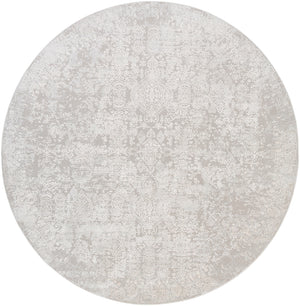 Aisha AIS-2306 Traditional Viscose, Polyester Rug AIS2306-710RD Light Gray, White 70% Viscose, 30% Polyester 7'10" Round