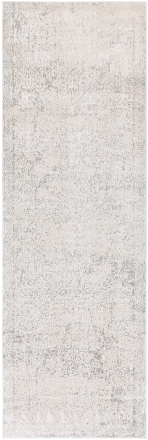 Aisha AIS-2307 Traditional Viscose, Polyester Rug AIS2307-2777 Light Gray, White 70% Viscose, 30% Polyester 2'7" x 7'7"