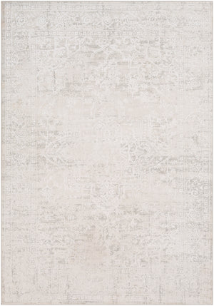 Aisha AIS-2309 Traditional Viscose, Polyester Rug AIS2309-93123 Medium Gray, White 70% Viscose, 30% Polyester 9' x 12'3"