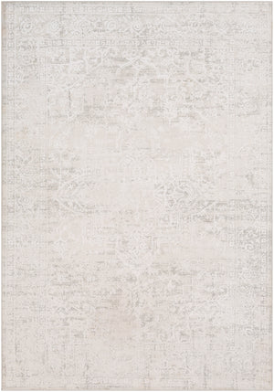 Aisha AIS-2309 Traditional Viscose, Polyester Rug AIS2309-93123 Medium Gray, White 70% Viscose, 30% Polyester 9' x 12'3"