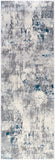 Aisha AIS-2314 Modern Polyester Rug AIS2314-2777 Charcoal, Light Gray, Dark Blue, White 100% Polyester 2'7" x 7'7"