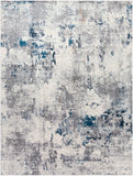 Aisha AIS-2314 Modern Polyester Rug AIS2314-710103 Charcoal, Light Gray, Dark Blue, White 100% Polyester 7'10" x 10'3"