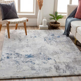 Aisha AIS-2314 Modern Polyester Rug AIS2314-93123 Charcoal, Light Gray, Dark Blue, White 100% Polyester 9' x 12'3"