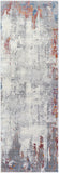 Aisha AIS-2315 Modern Polyester Rug AIS2315-2777 Charcoal, Light Gray, Bright Purple, Mustard, Medium Gray, White, Brick 100% Polyester 2'7" x 7'7"