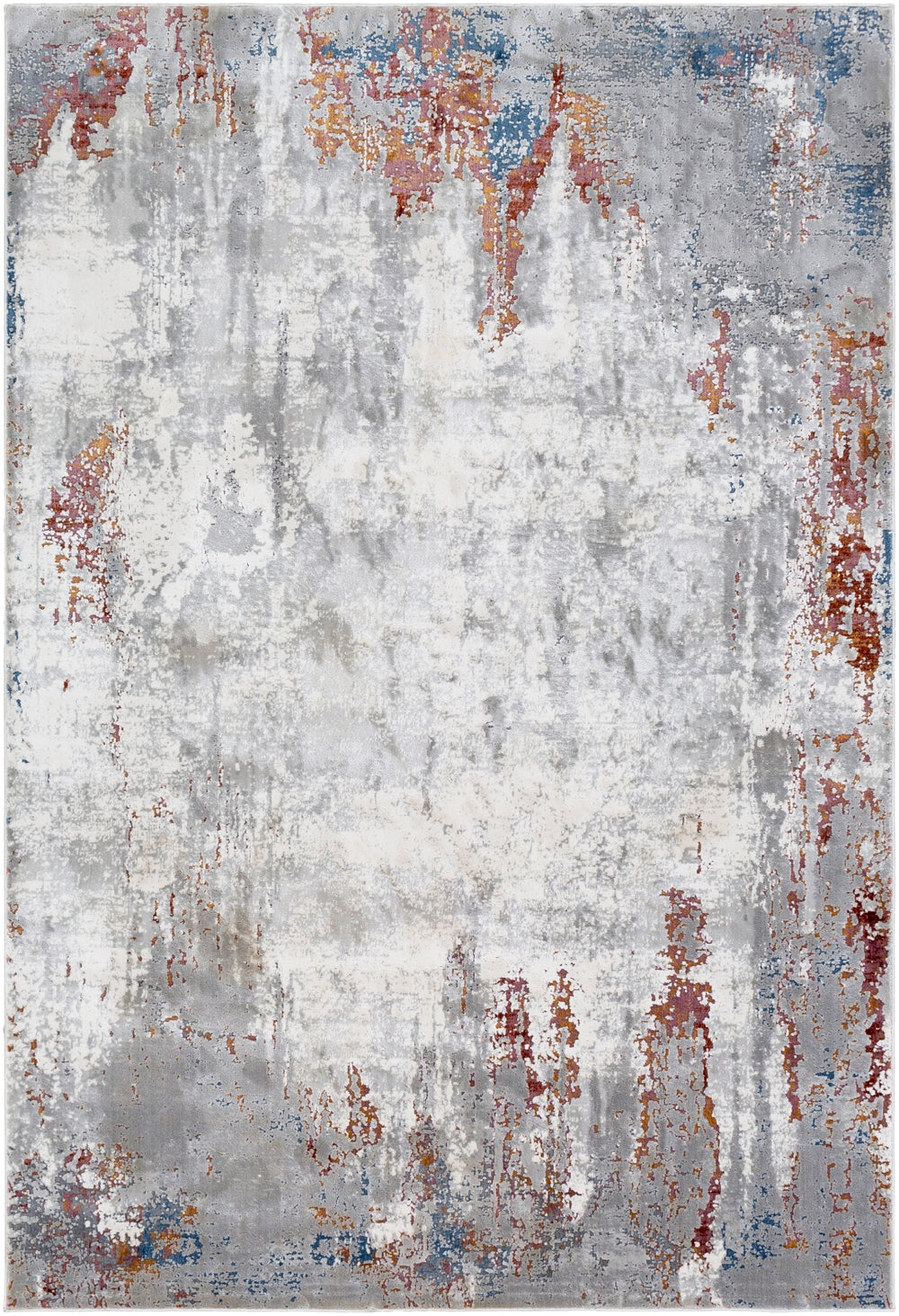 Aisha AIS-2315 Modern Polyester Rug AIS2315-93123 Charcoal, Light Gray, Bright Purple, Mustard, Medium Gray, White, Brick 100% Polyester 9' x 12'3"