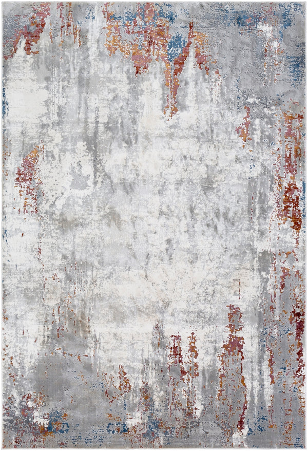 Aisha AIS-2315 Modern Polyester Rug AIS2315-93123 Charcoal, Light Gray, Bright Purple, Mustard, Medium Gray, White, Brick 100% Polyester 9' x 12'3"